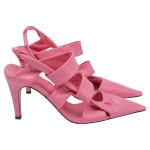 Bottega Veneta Pointed Toe Slingback Pumps in Pink Leather